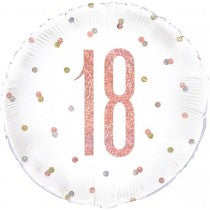 18th Birthday Balloon Glitz Rose Gold