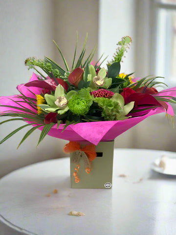 Exotic Blooms Aqua Hand tied