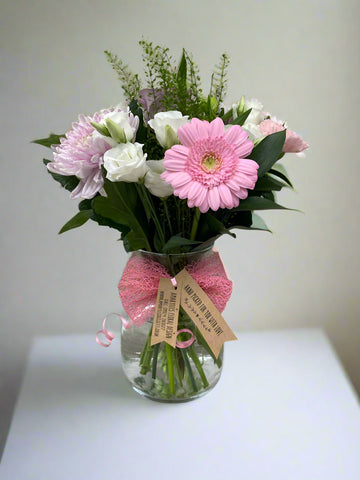 Pretty Pastel Glass Vase Arrangement