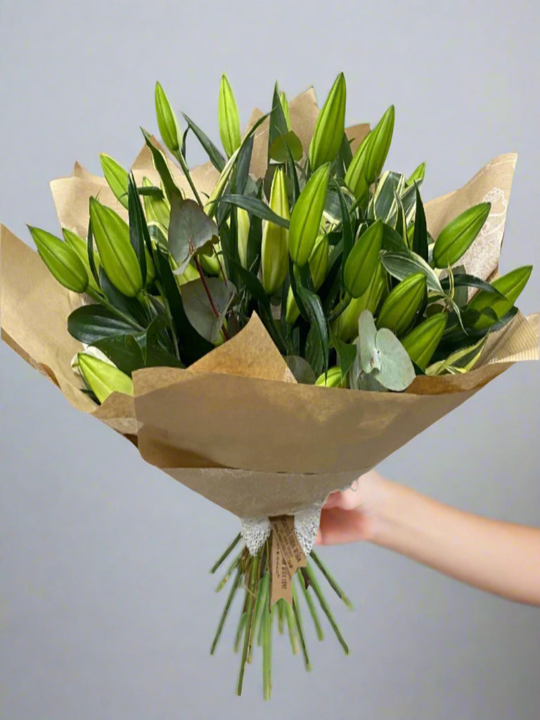 White Lily Hand tied Bouquet