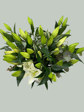 Premium Large White Head Lily Arrangement in Glass Vase