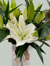 Premium Large White Head Lily Arrangement in Glass Vase