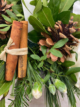 Christmas Candle Arrangement in Festive Hat Box