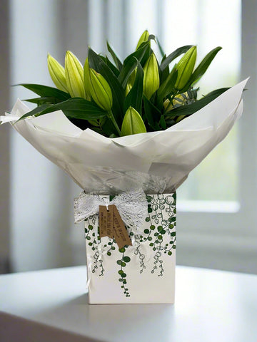 Mother's Love Lilies Gift Bag (White)-from