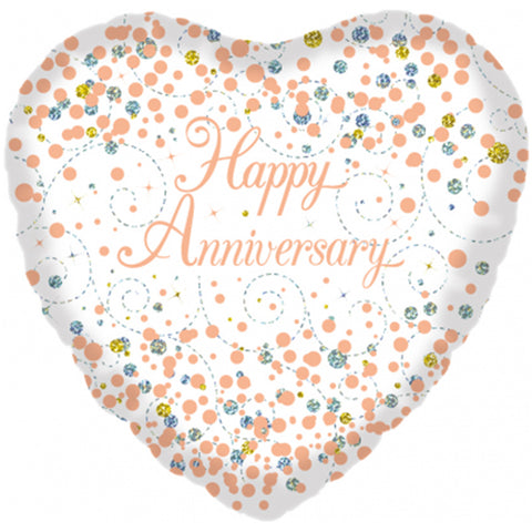 Anniversary Sparkling Fizz Rose Gold Balloon