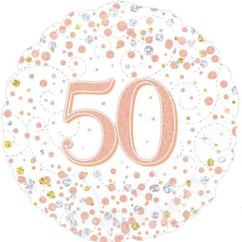 50th Birthday Balloon Rose Gold