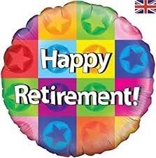 Happy Retirement Coloured Stars Balloon