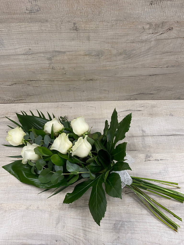 Large Head Roses (White) Hand tied