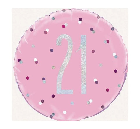 21st Birthday Balloon Glitz Rose Gold