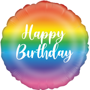 Rainbow Script Birthday Balloon